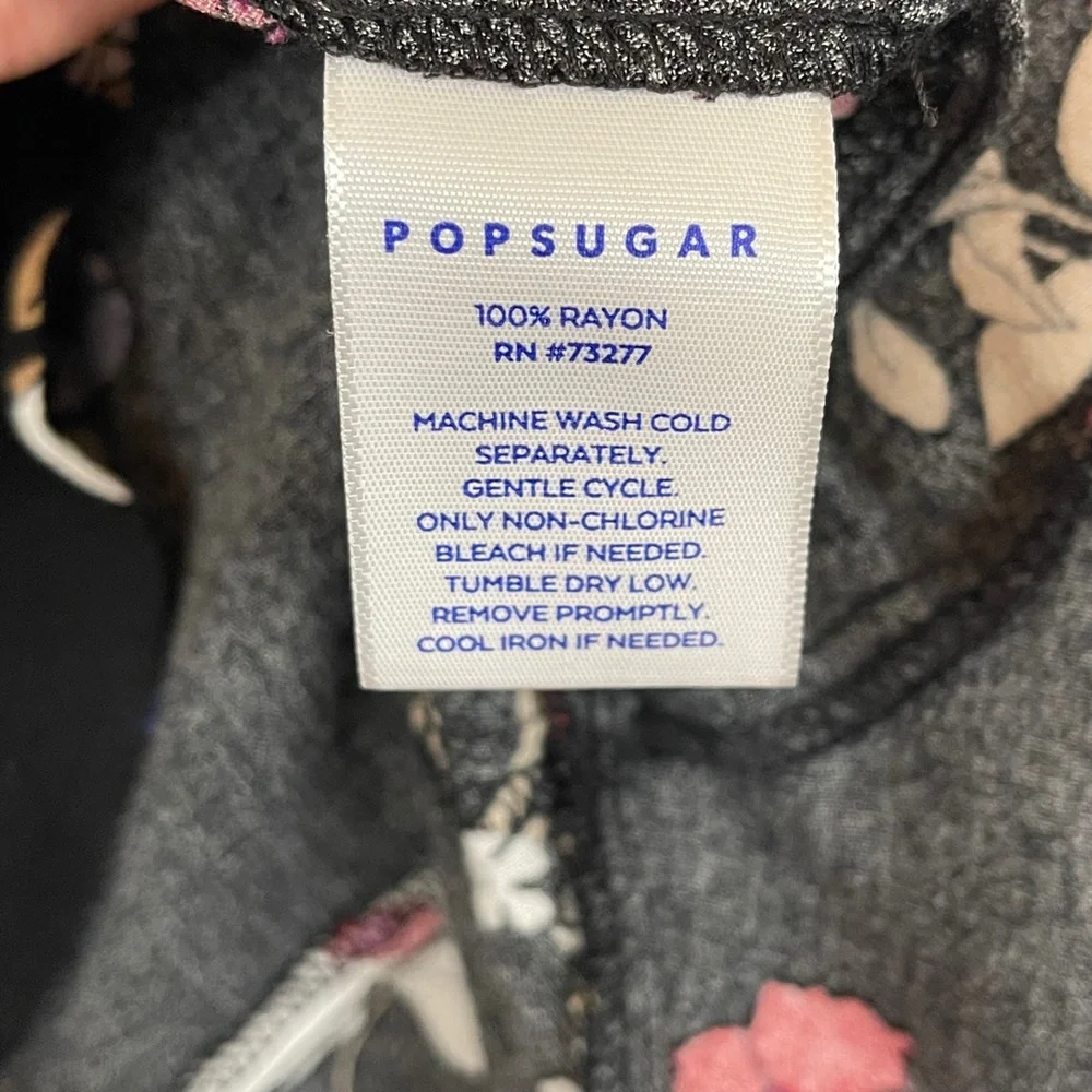 Popsugar Black Floral Tie Waist Dress NWT Size M
